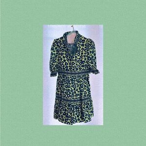 Stylish Green and Black Kids Dress